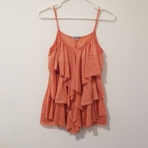 Peach/Orange Ruffled Blouse
